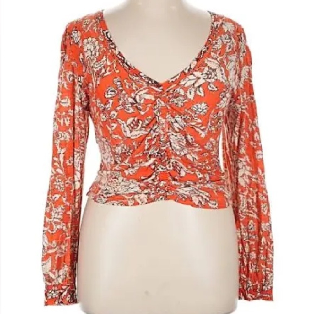 Free People Say The Word Ruched Floral Top.